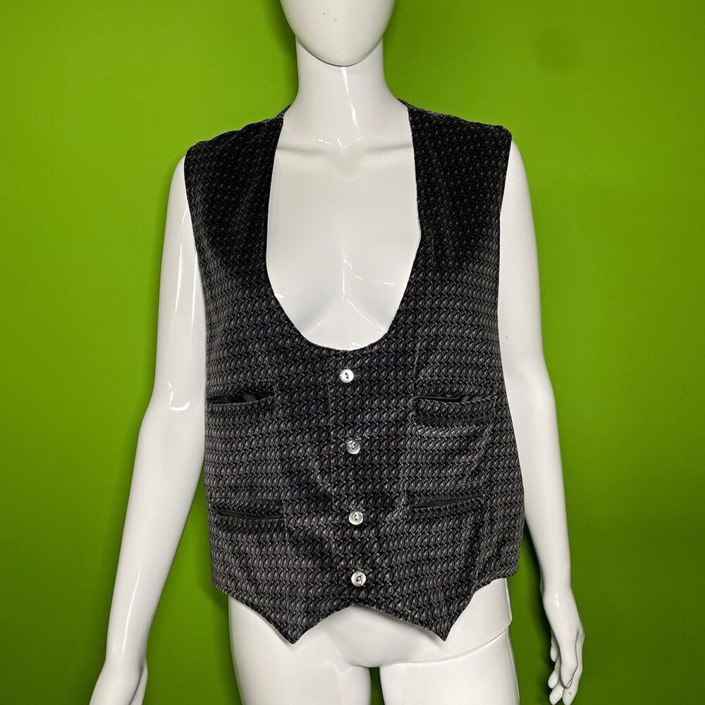 Oscar de la Renta Men's Formal Vest Waistcoat Regular Blue/Gray Geometric